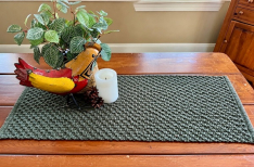COTTAGE WEAVE SAGE GREEN SHORT RUNNER *NEW*